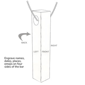 Personalised Engraved Cuboid Memory Bar Pendant