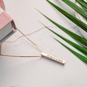 Personalised Engraved Cuboid Memory Bar Pendant