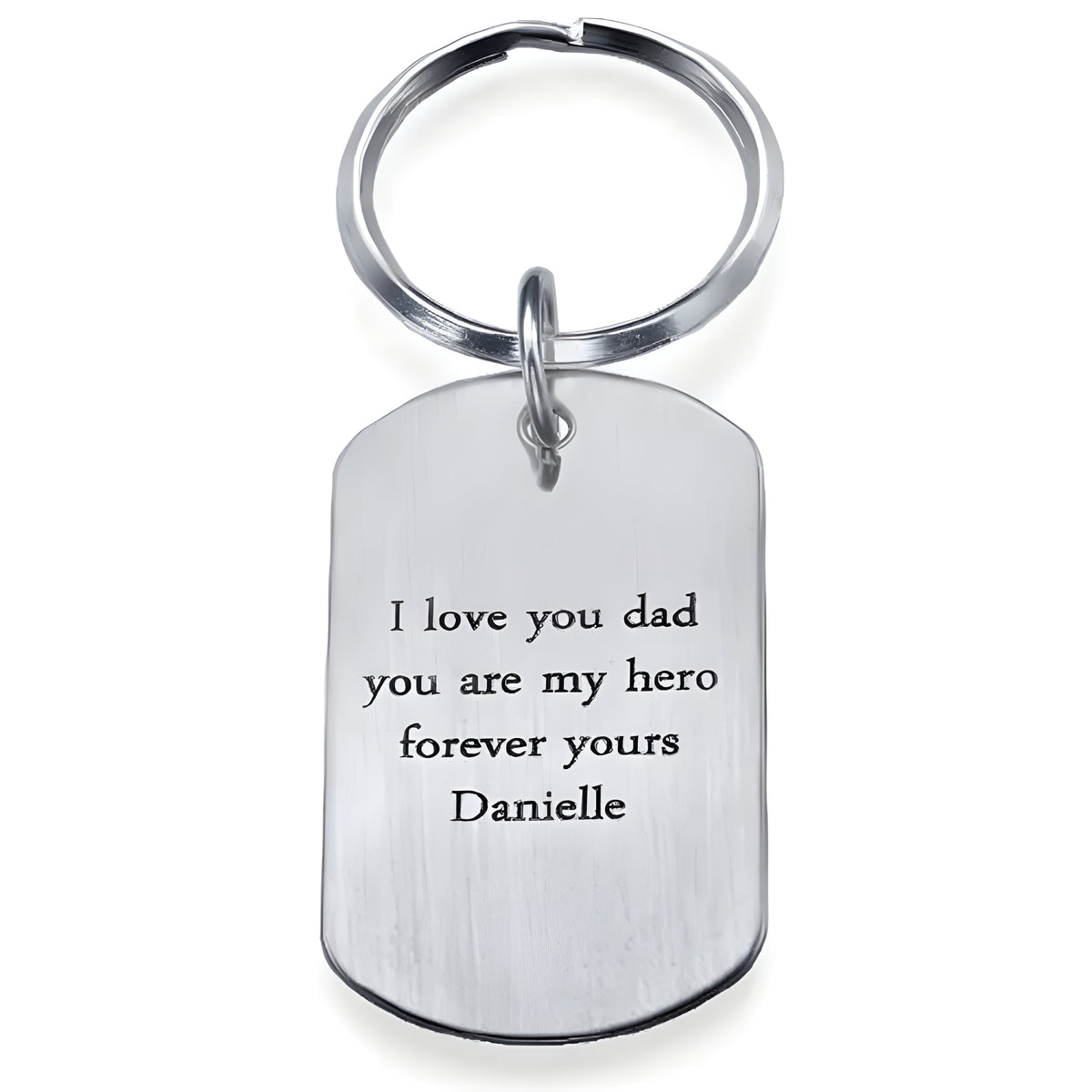 Personalised Engraved Dad Tag Keychain