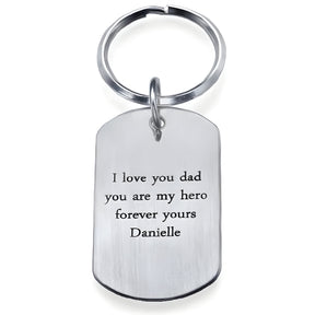 Personalised Engraved Dad Tag Keychain