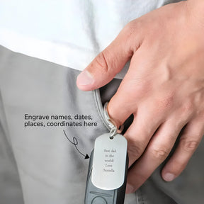 Personalised Engraved Dad Tag Keychain