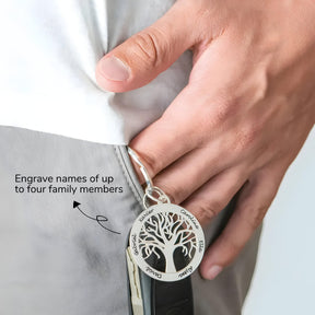 Personalised Engraved Tree of Life Keychain