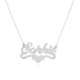 Personalised Heart Underline Name Pendant