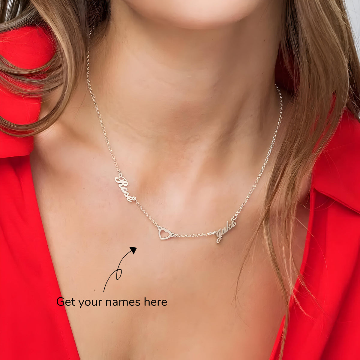 Personalised Lovers Heart Name Pendant