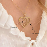 Personalised Our Heart Couple Name Pendant