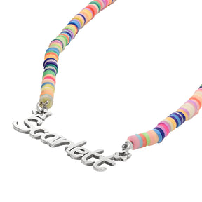 Personalised Rainbow Fimo Beads Name Pendant