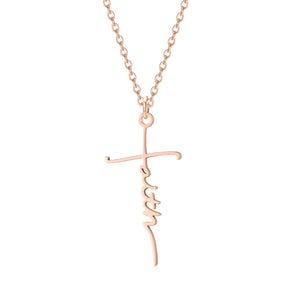 Personalised Thin Cross Name Pendant