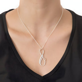 Personalised Vertical Infinity Couple Name Pendant