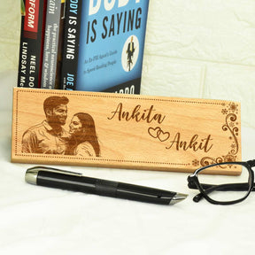 Beechwood Engraved Photo Door Name Plate