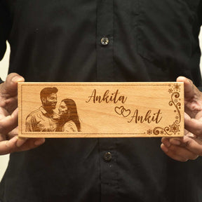Beechwood Engraved Photo Door Name Plate