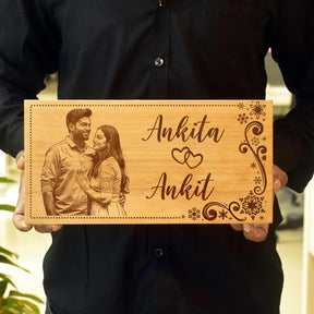 Beechwood Engraved Photo Door Name Plate