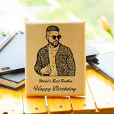 Customized Birthday Engraved Wooden Photo Frame for World's Best Brother