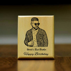 Customized Birthday Engraved Wooden Photo Frame for World's Best Brother-2