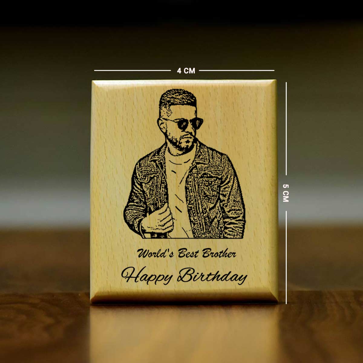 Customized Birthday Engraved Wooden Photo Frame for World's Best Brother-3