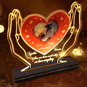 Personalized Together Forever Heart Photo Led Lamp Gift For Valentine's Day