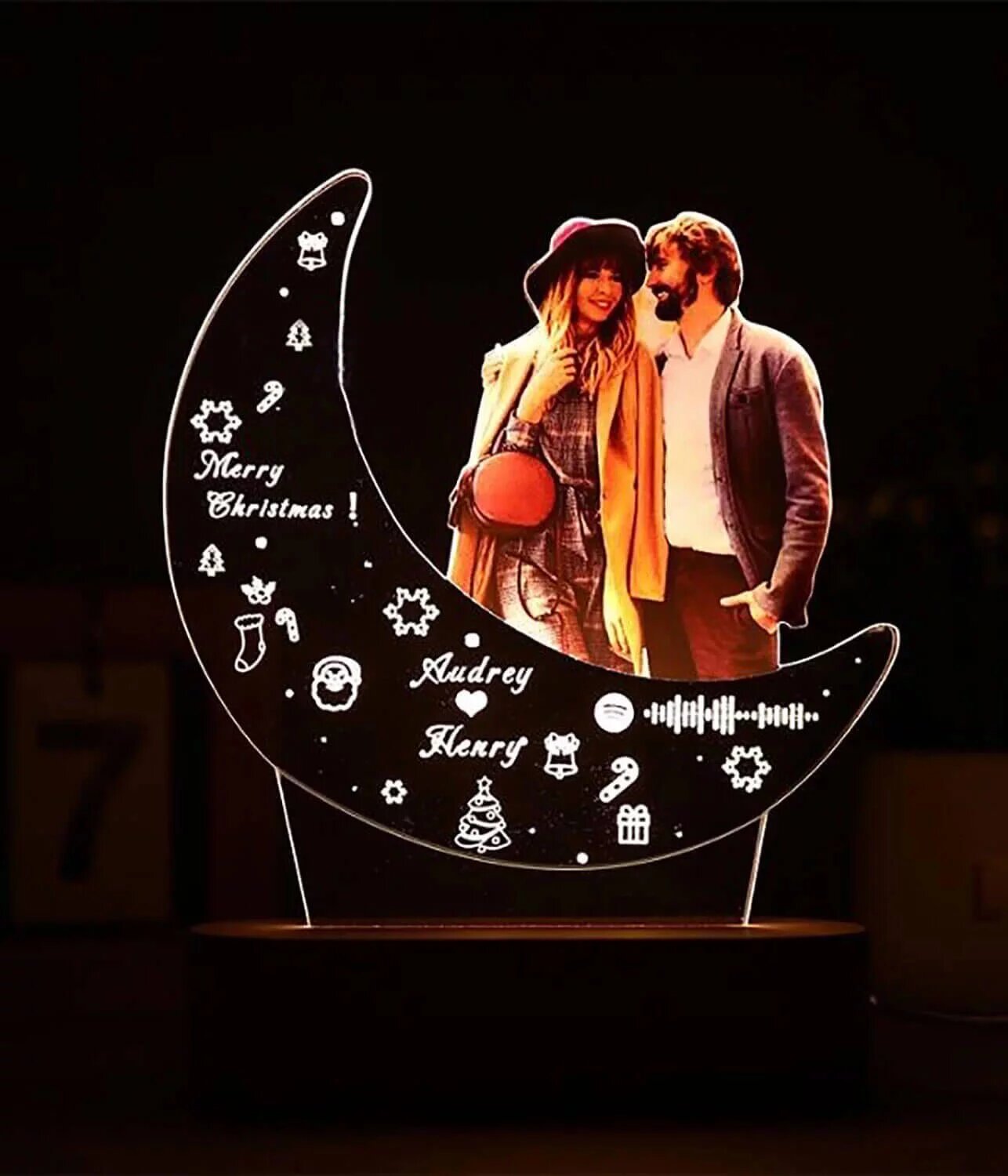 Personalized Spotify Led Photo Moon Lamp Gift For Christmas