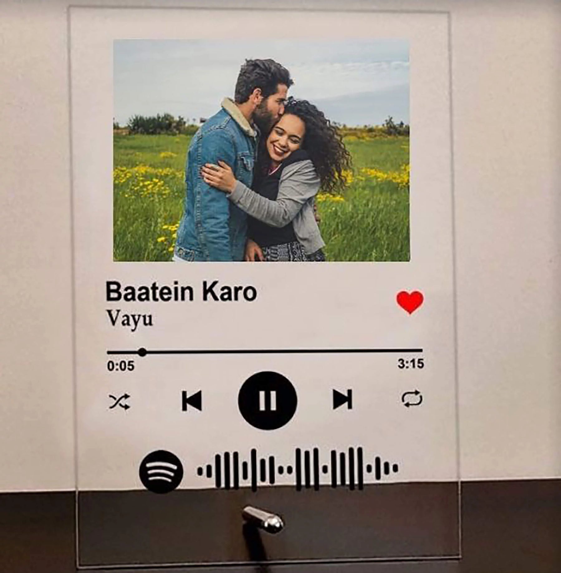Personalized Acrylic Spotify Plaque With Photo And Scannable Code