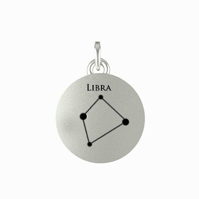 Libra Zodiac Sign Constellation Silver Pendant