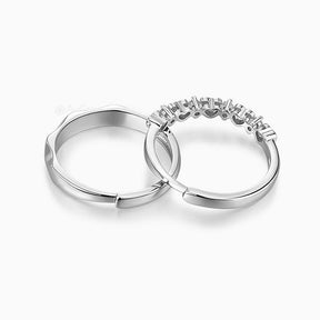 Graceful Gradients Joinable Adjustable 925 Sterling Silver Couple Rings