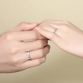 Twilight Ties Adjustable 925 Sterling Silver Couple Rings