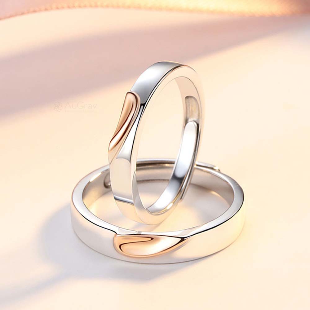 Twilight Ties Adjustable 925 Sterling Silver Couple Rings