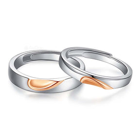 Twilight Ties Adjustable 925 Sterling Silver Couple Rings