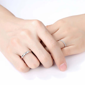 Radiant Stone Adjustable 925 Sterling Silver Couple Rings