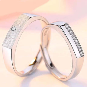 Lunar Love Adjustable 925 Sterling Silver Couple Rings