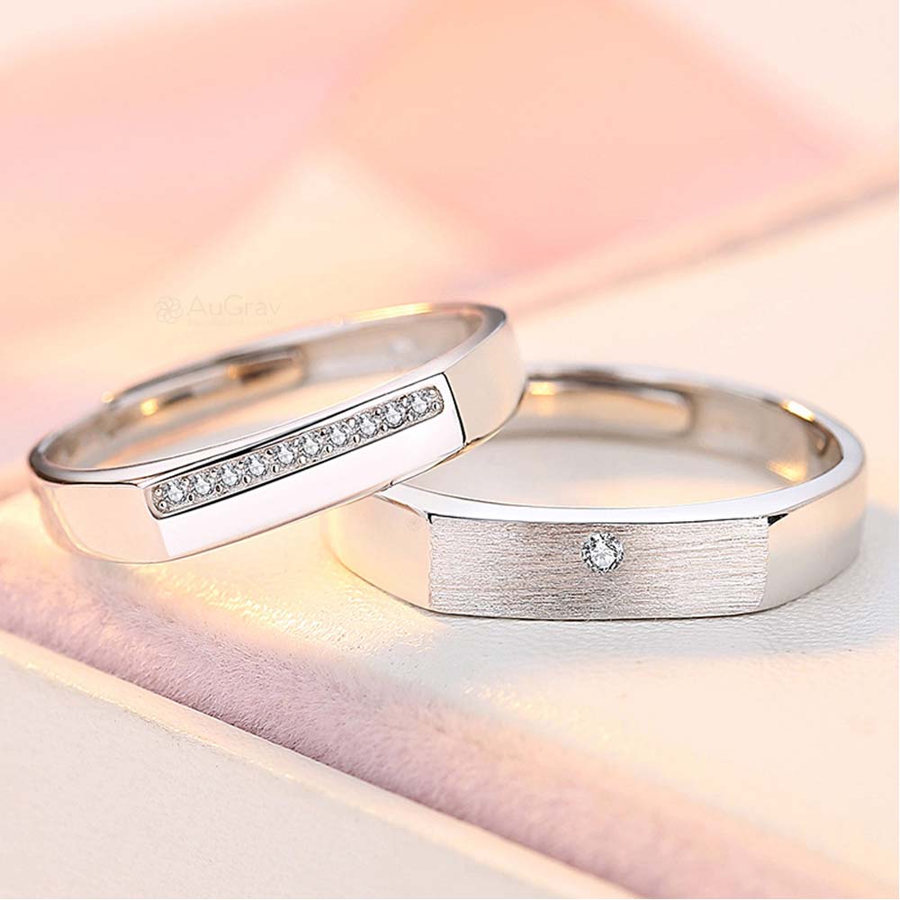 Lunar Love Adjustable 925 Sterling Silver Couple Rings