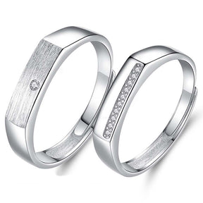 Lunar Love Adjustable 925 Sterling Silver Couple Rings