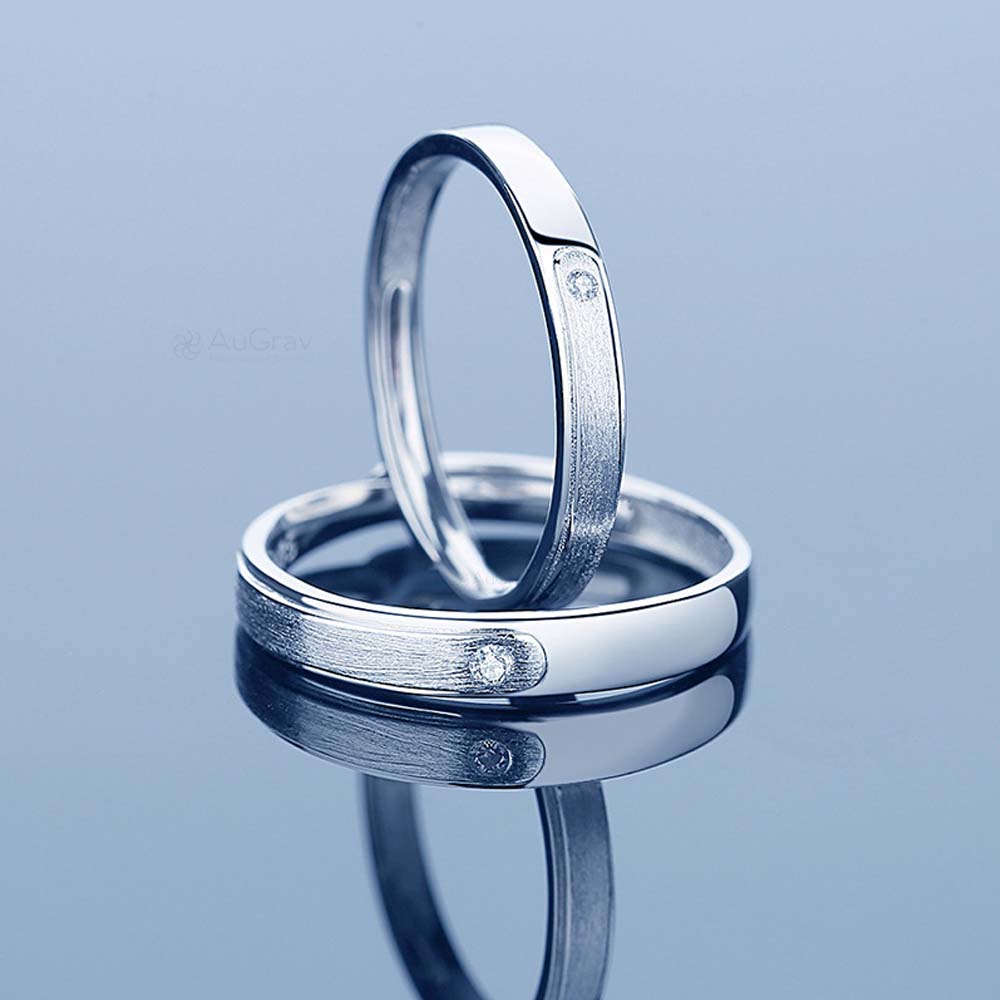 Harmonic Hues Adjustable 925 Sterling Silver Couple Rings