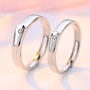 Mystic Melody Adjustable 925 Sterling Silver Couple Rings