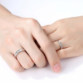 Mystic Melody Adjustable 925 Sterling Silver Couple Rings