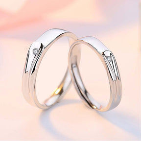 Mystic Melody Adjustable 925 Sterling Silver Couple Rings