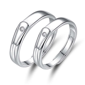 Mystic Melody Adjustable 925 Sterling Silver Couple Rings