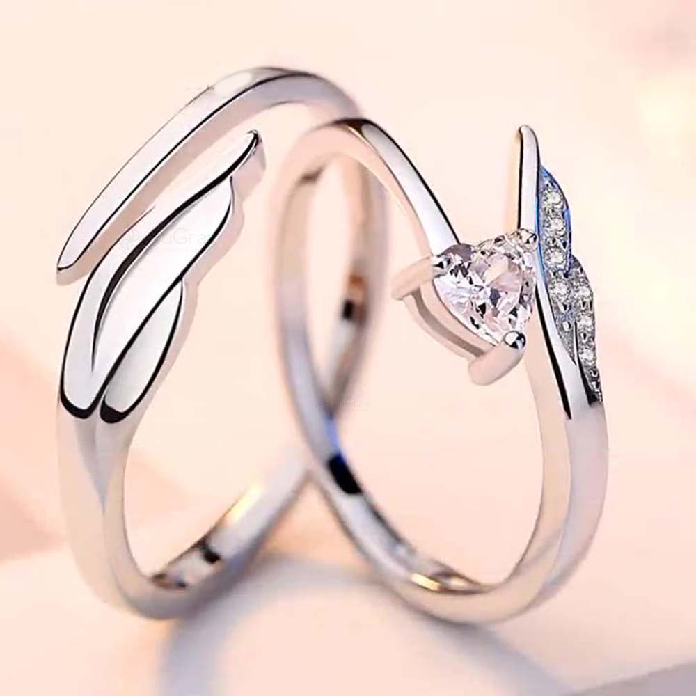 Silver Whispers Adjustable 925 Sterling Silver Couple Rings