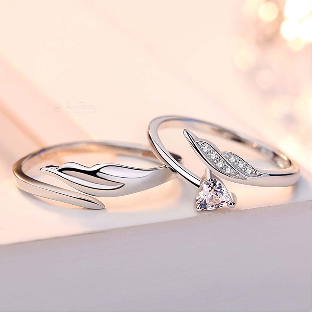 Silver Whispers Adjustable 925 Sterling Silver Couple Rings