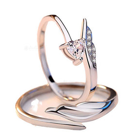 Silver Whispers Adjustable 925 Sterling Silver Couple Rings