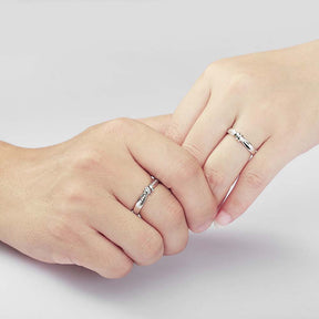 Radiant Connection Adjustable 925 Sterling Silver Couple Rings