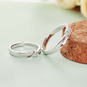 Radiant Connection Adjustable 925 Sterling Silver Couple Rings