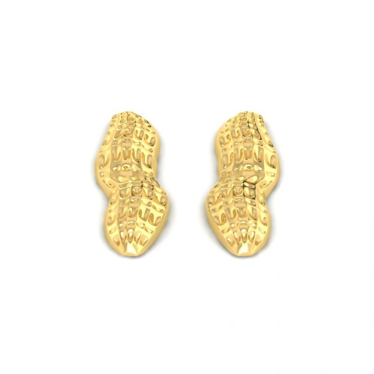 Gold Peanut Design Studs for Girls