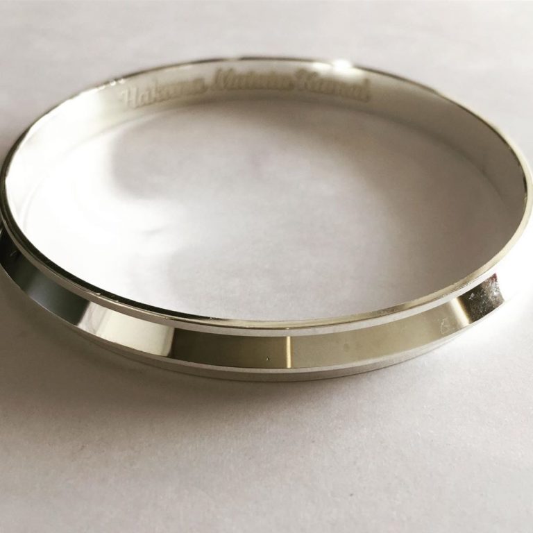 Party Wear Men Round Silver Bangle/Kada