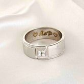 Luxe Window Groovy Silver Diamond Ring