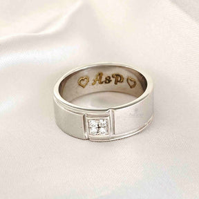 Luxe Window Groovy Silver Diamond Ring