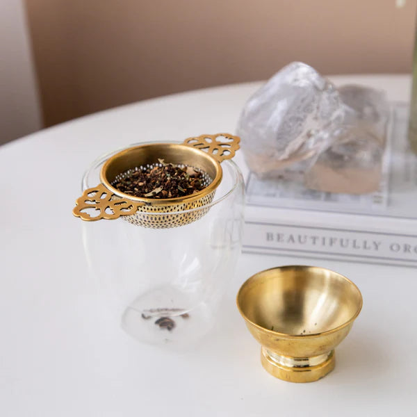 Empress Brass tea strainer-1