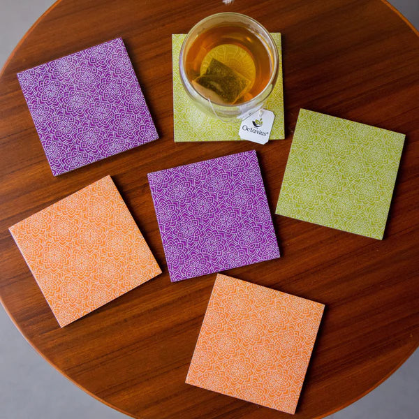 Printed Wooden Coasters Set of six