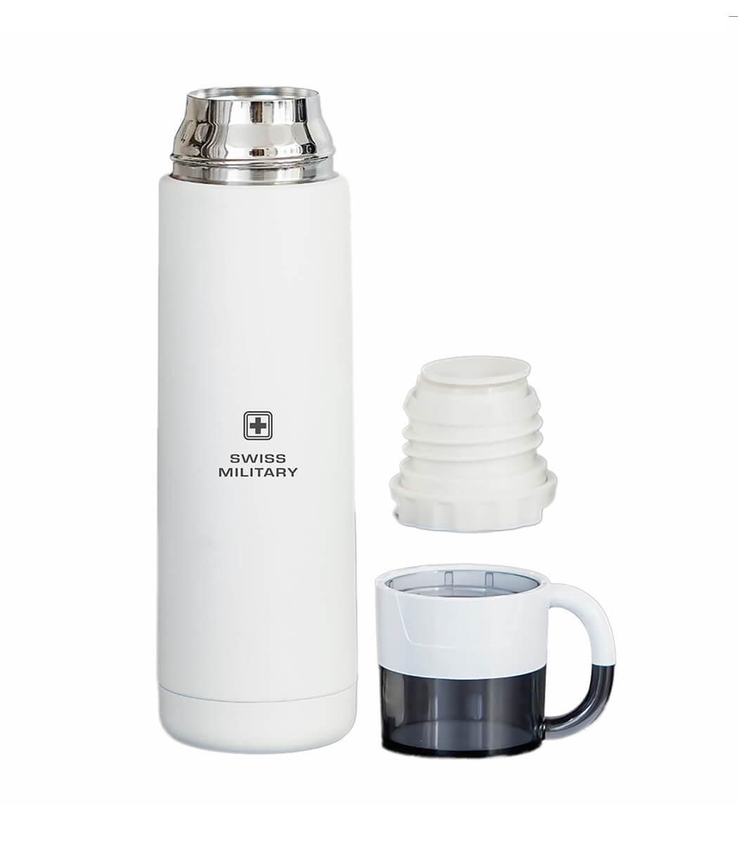 Vacuum Thermosteel Flask With Cup Cap, BPA Free, 500ml, White