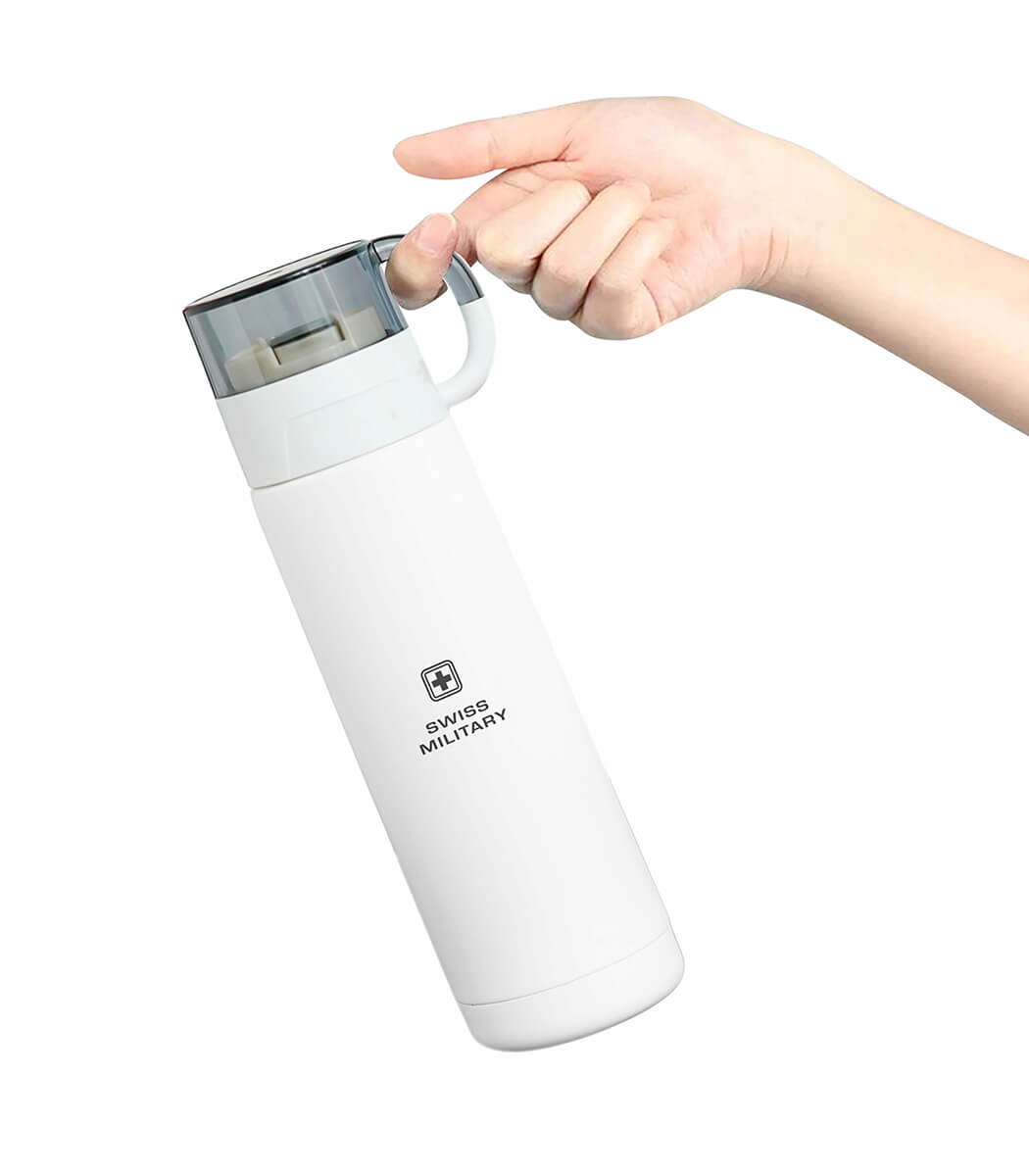 Vacuum Thermosteel Flask With Cup Cap, BPA Free, 500ml, White