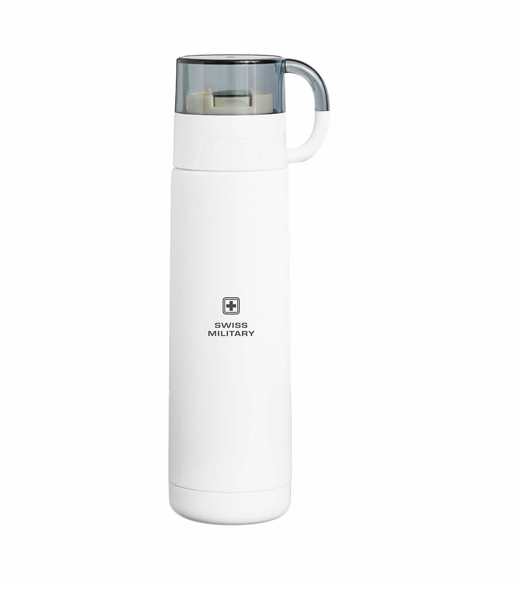 Vacuum Thermosteel Flask With Cup Cap, BPA Free, 500ml, White