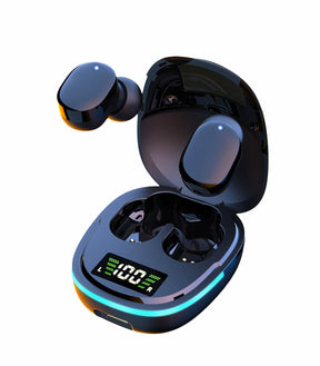 Earbuds With Digital LED Display, Blac